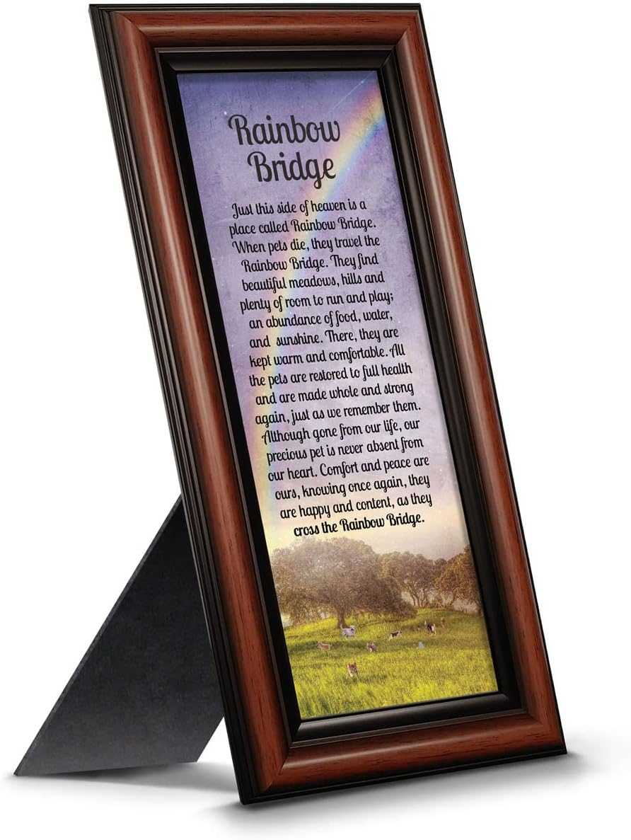 Crossroads Home Décor Rainbow Bridge Picture Frame, Dog Loss, Loss of a Pet, Loss of a Cat, Pet Memorial Picture Frame, 7414W