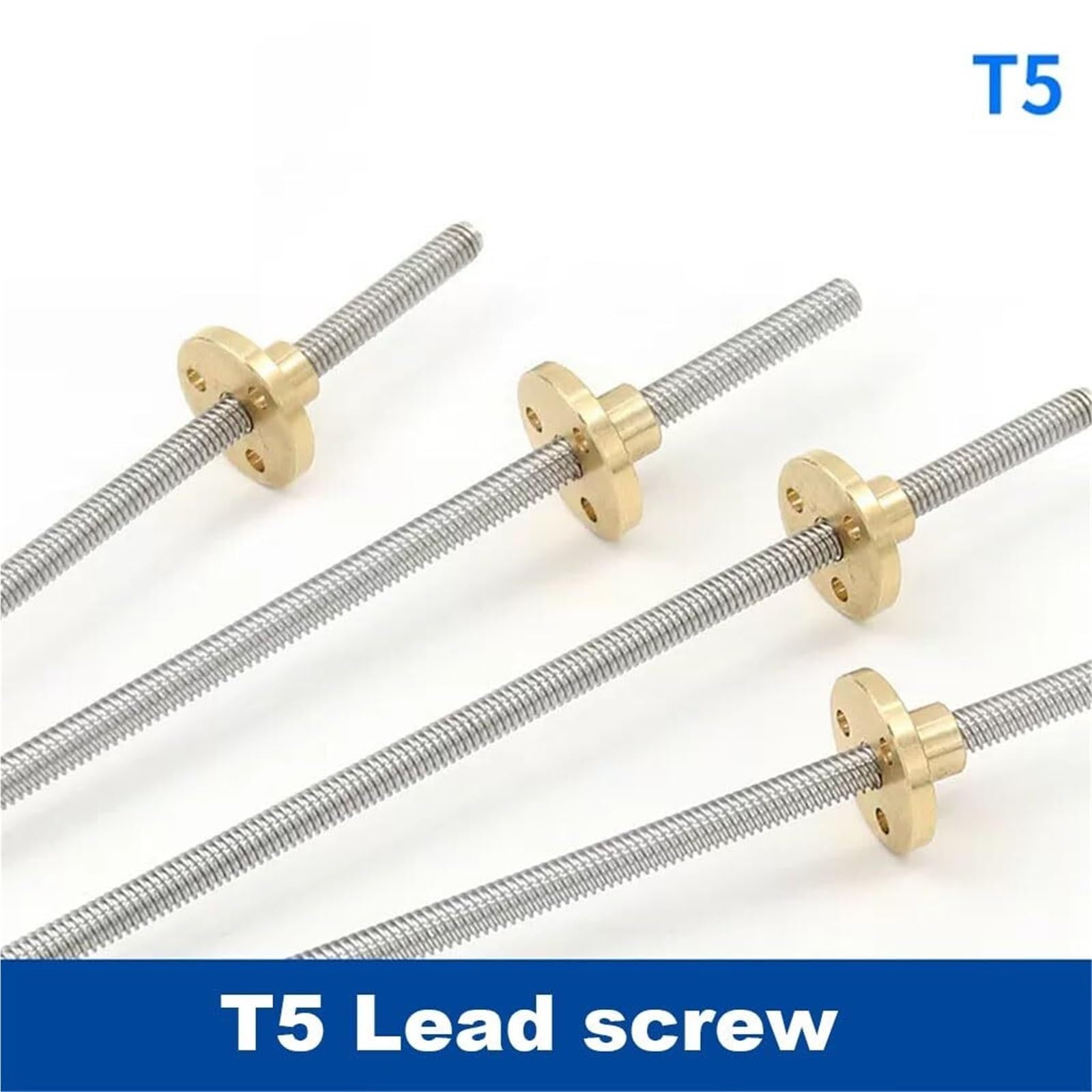 T5 Trapezspindel für 3D-Drucker, Edelstahl-Stange mit Messingmutter - Längen 100mm bis 1000mm(Pitch 1mm Lead 4mm,700mm)