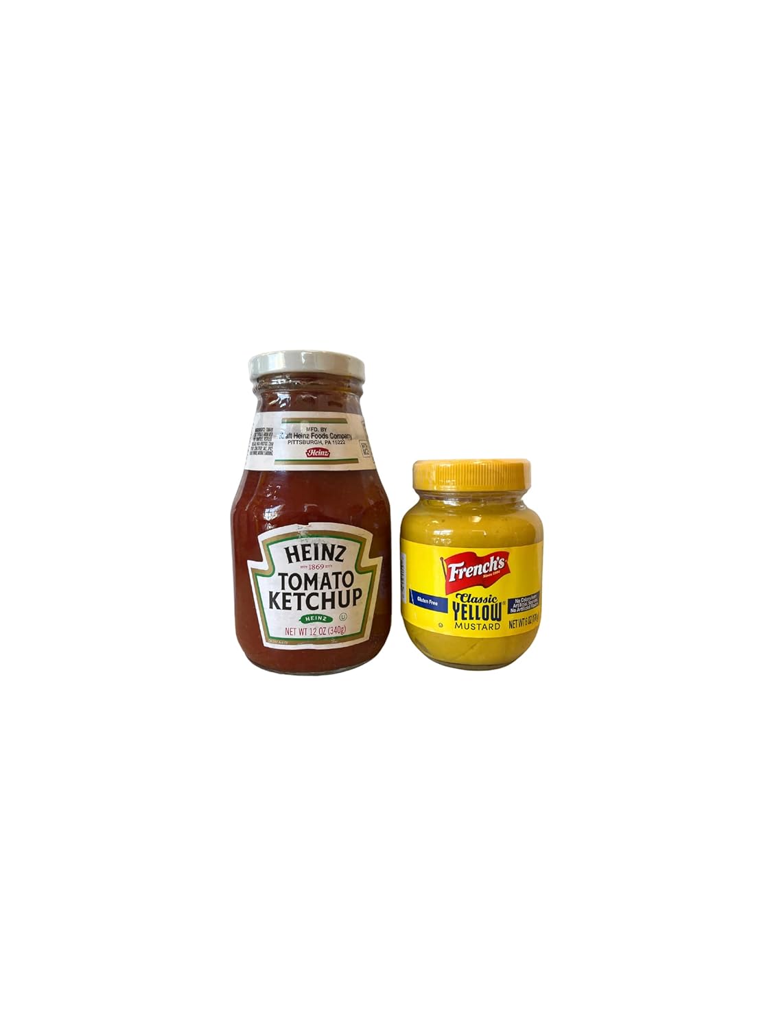 Ketchup and Mustard In Glass Jars Heinz Ketchup 12 oz and