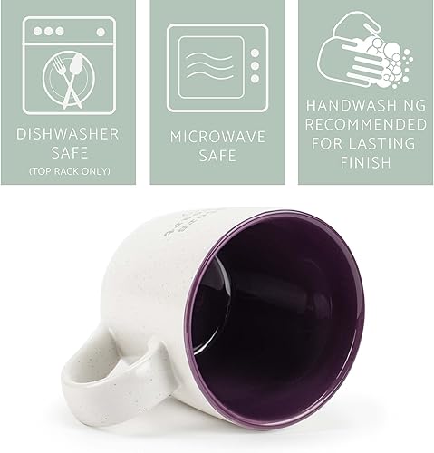 Miniatura 4 de Elanze Designs Sisters By Heart - Taza de café de cerámica de 13 onzas, color morado moteado