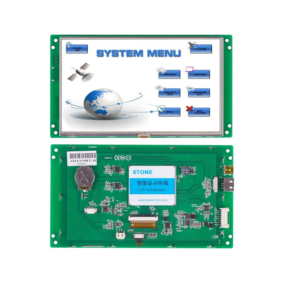 SCBRHMI 7 Inch HMI TFT LCD Display Programmable Logic LCD Controller Touch Screen for Equipment Use 