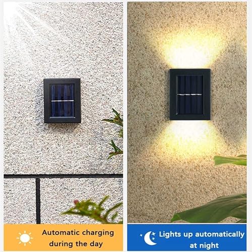 Image of KIMTENY Wall Lights Small Fence Lights Solar Powered Up Down LED Porch Light Luces Solares para Exteriores Garden Lights Outdoor Solar Landscape Lights Water (Solar Pack of 1)