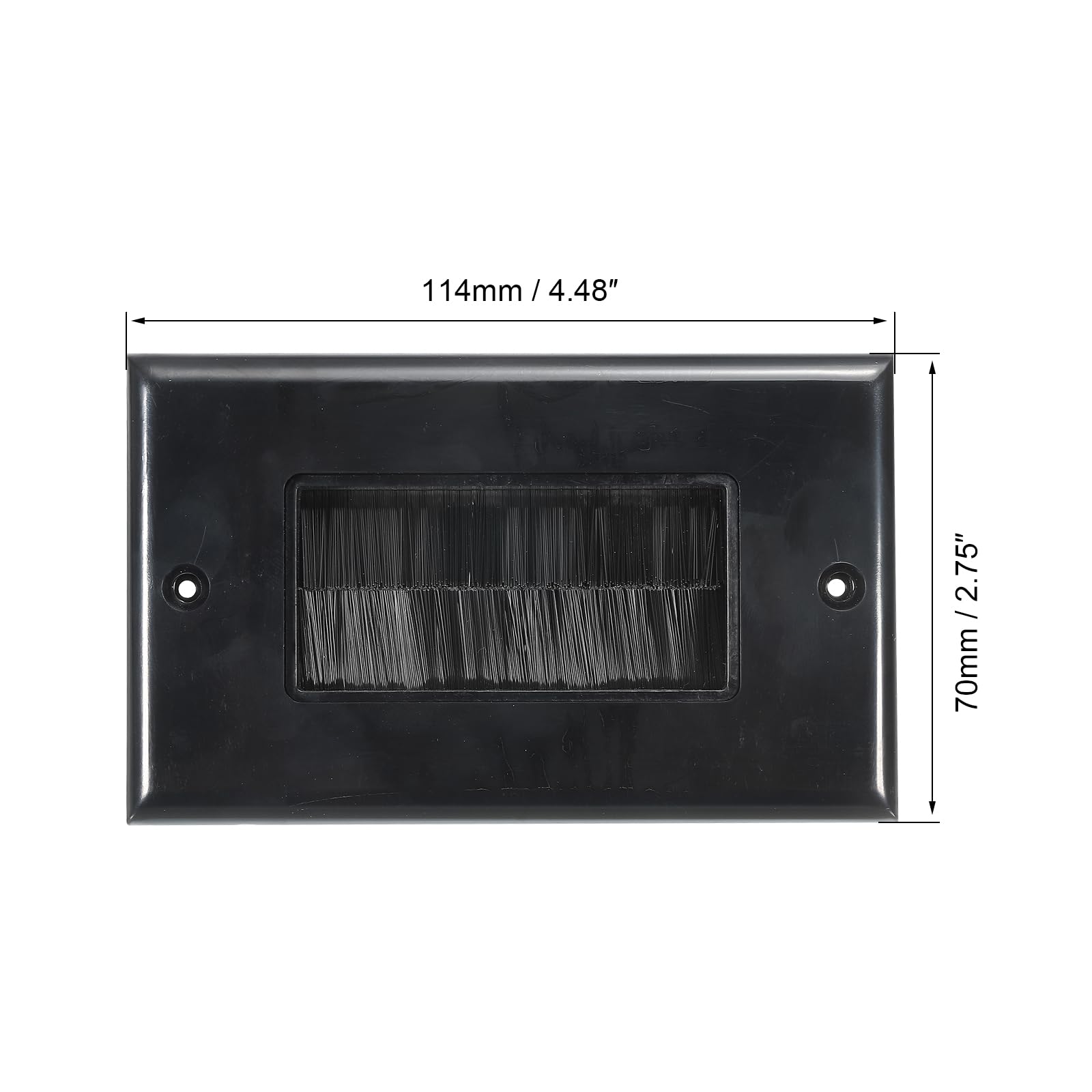 PATIKIL Brush Wall Plate Decoration Wall Panel Cable Pass Through Single Gang 114mmx70mm Silver Tone for Low-Voltage Cables