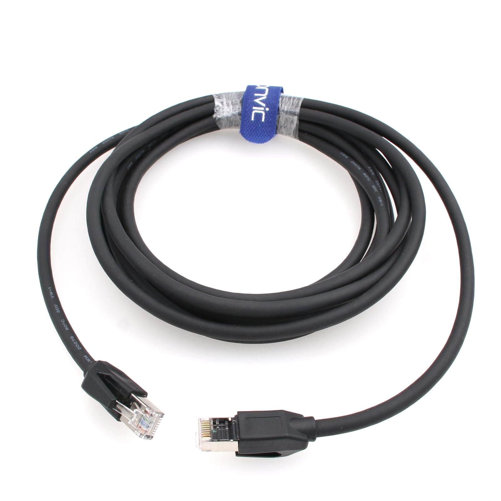 Ethernet-Kabel, RJ45-Stecker auf RJ45-Stecker, Gigabit-Netzwerke, Cat 5e, geschirmtes Kabel für Industriekamera, Schwarz (15 m)