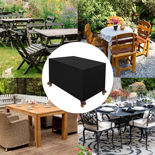 Housse de table jardin imperméable bâche meuble extérieur rotin 260x220x75cm
