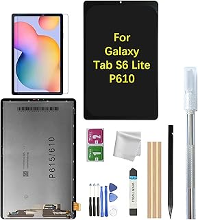 Galaxy Tab S6 Lite LCD Screen Replacement for Samsung Galaxy Tab S6 Lite Replacement Screen SM-P610 P615 LCD Display Digitizer Touch Screen Assembly 10.4 inch+Tools (Black)