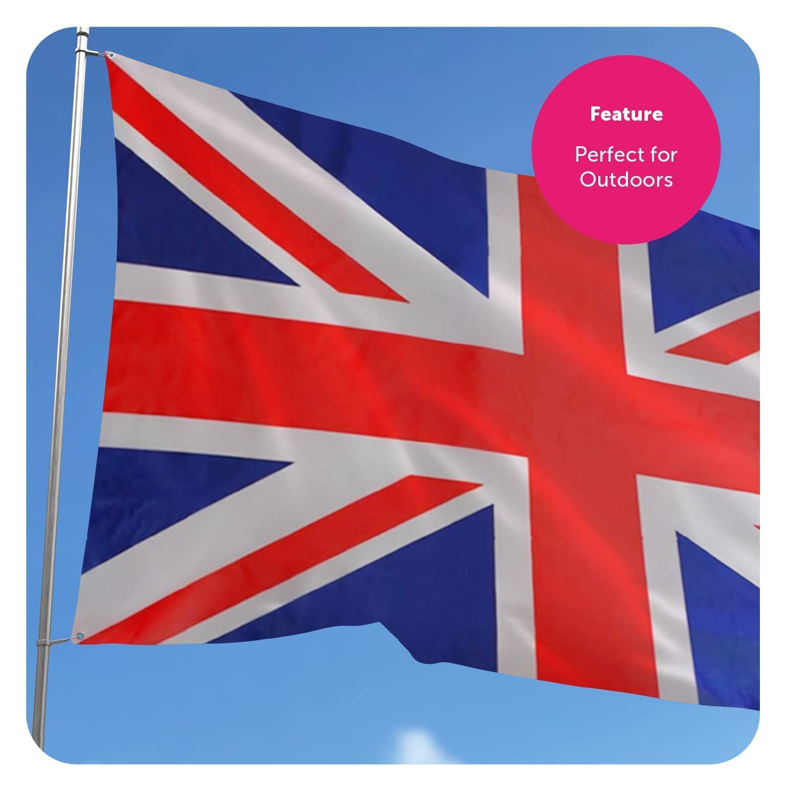 Bandiera Union Jack UK 90x60 Cm Con Occhielli, Bandiera Gran Bretagna Per Feste E Eventi Sportivi