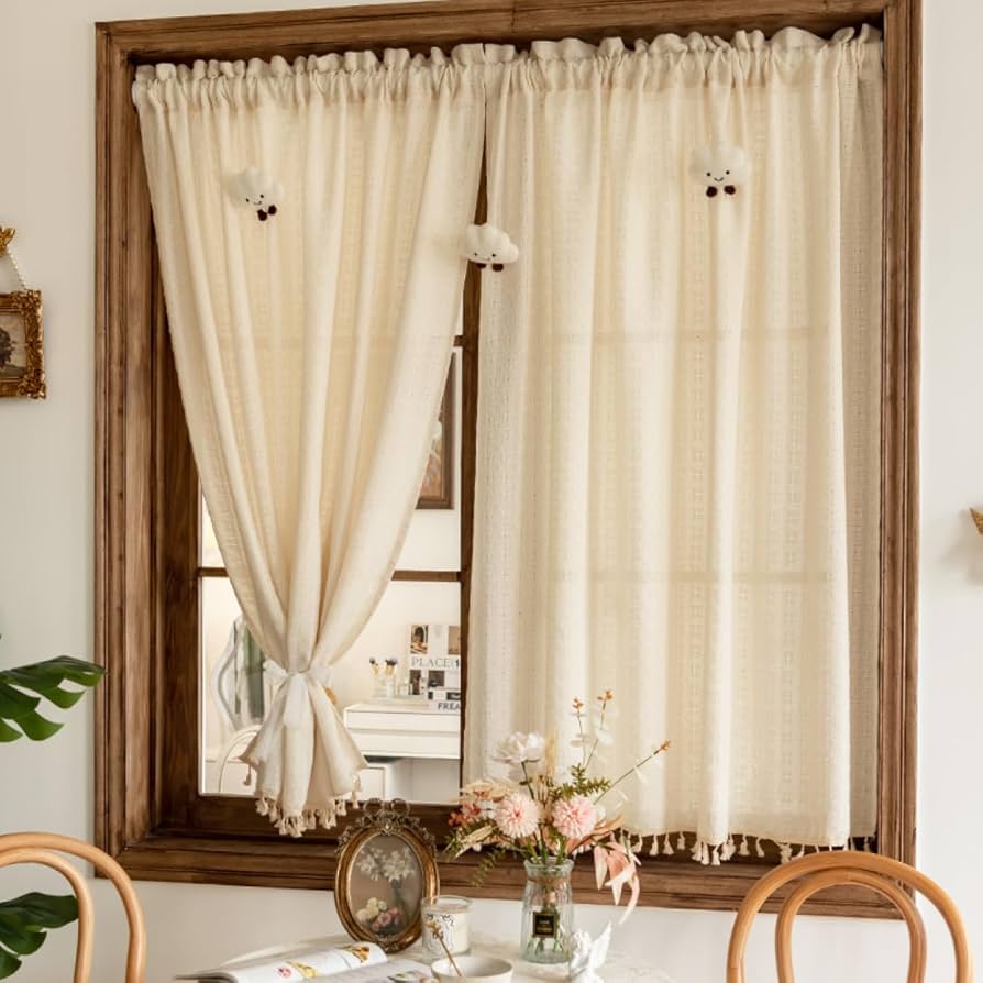 Amazon｜[dhiuebc] レース カフェカーテン 遮光 小窓カーテン