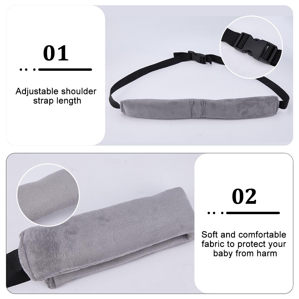 SUPERFINDINGS Correas para silla alta, arnés gris para trona de 134 cm, cinturón ajustable para niños pequeños con cierres de plástico, correa de seguridad para cochecito, silla alta, cochecito