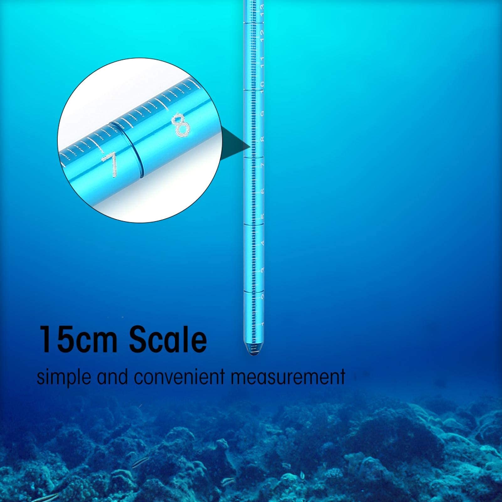 Alomejor Pointer Stick Rod Pointer Stick stop aluminium Scuba Diving Noise Maker Stick Rod Pointer z regulowanym nadgarstkiem (królewski niebieski)
