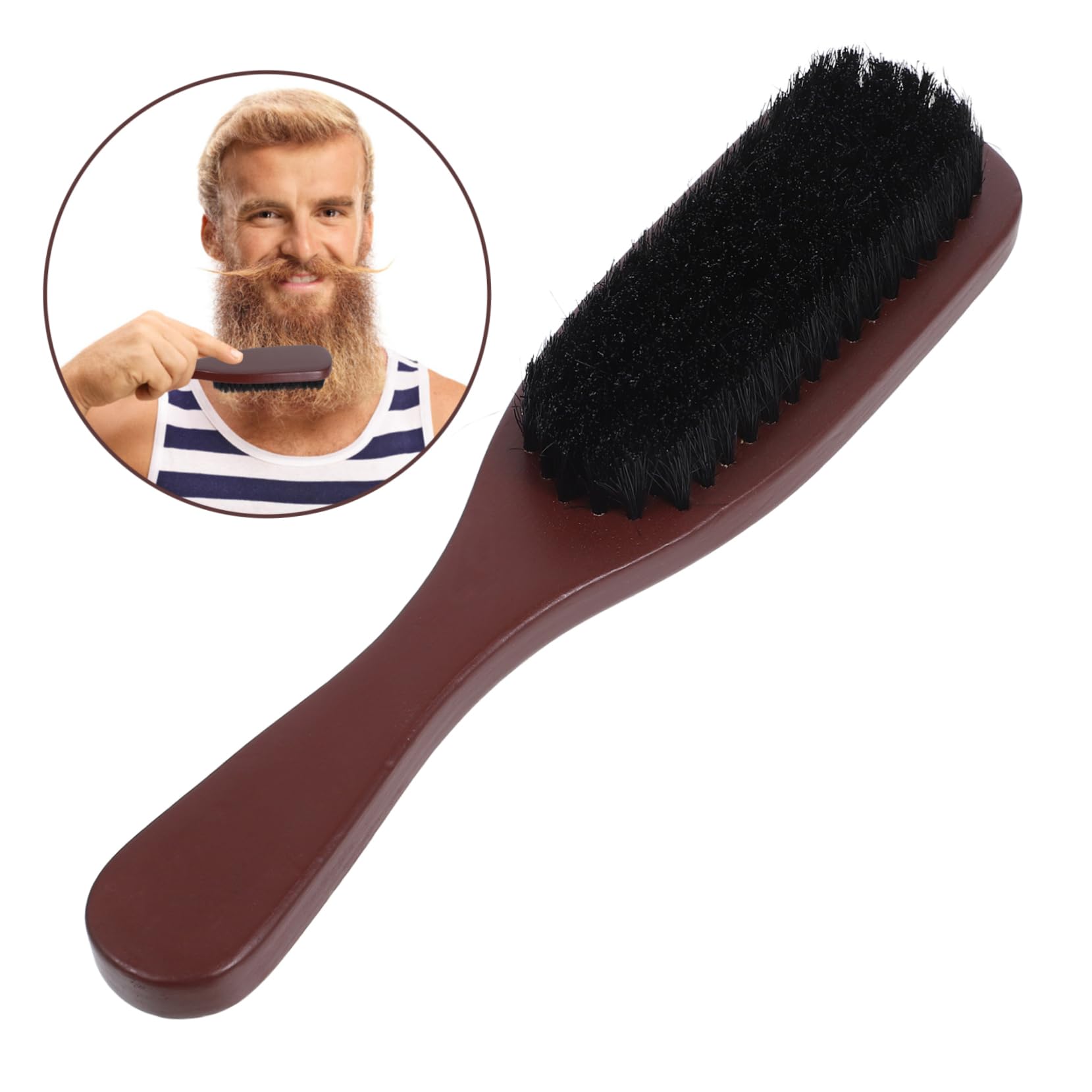 4 Stück Wellenpinsel Haare glätten Kamm Männer Bartbürste Borste Gesichtshaar-Bartbürste Haar -Entwirrerbürste Körperpflege Bartpflegebürste Stylingbürste Haarbürste Holz Schwarz
