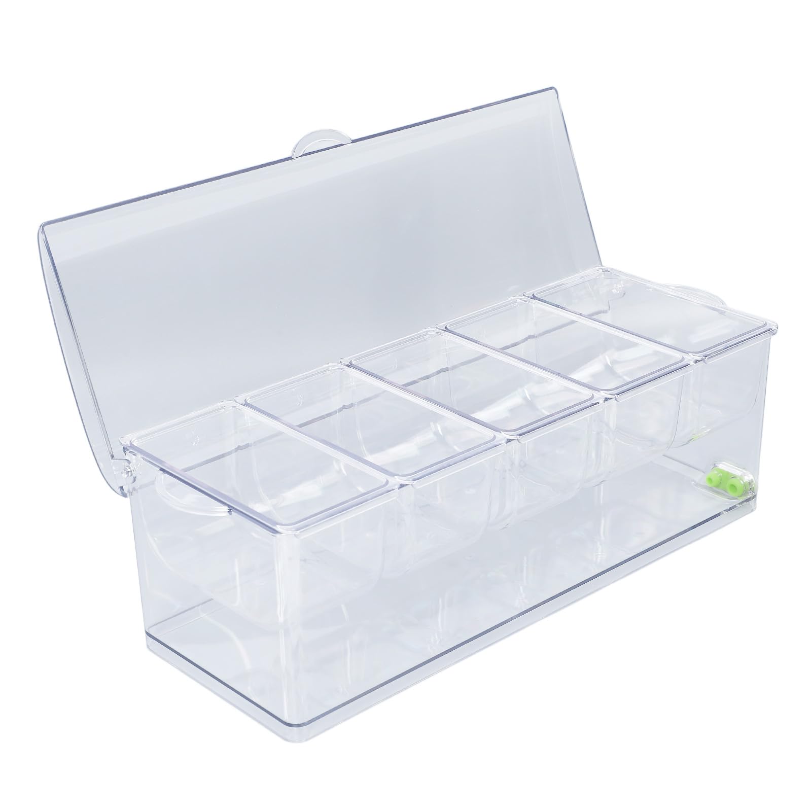Contenitore per condimenti refrigerato per ghiaccio, contenitore in plastica per alimenti, vassoio da portata multi-scomparto con coperchio, ideale per feste in cucina e viaggi, 1,5 l (circa 12 tazze)