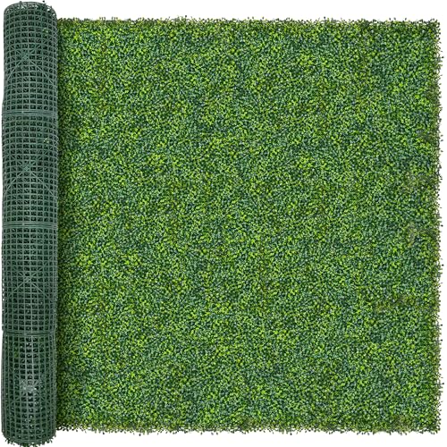 Image of ODTORY Artificial Boxwood Roll Panels, 80X120 in(67 sqft) Yellow Green | UV-Anti Fake Ivy Vine Hedge Covering, Privacy Fence Screen, Faux Greenery Grass Wall Backdrop, Indoor /Outdoor Home Decor