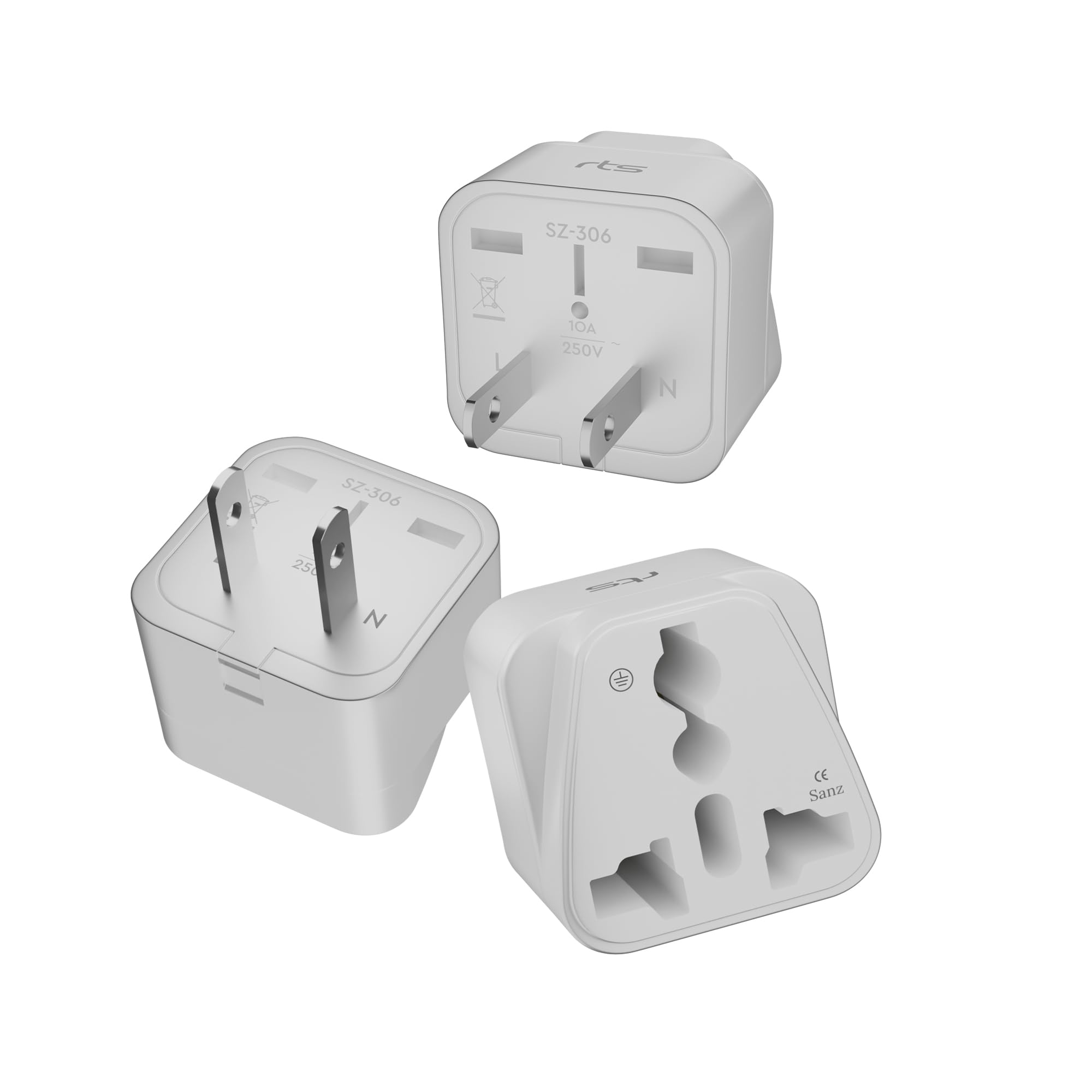 rts 3 Pack Universal Travel adapter India to USA American Converter Plug (Type B) for Canada, US, Japan travel essentials for Laptop, Chargers smartphones Laptops Camera Chargers iPhone tablets & More-image-37
