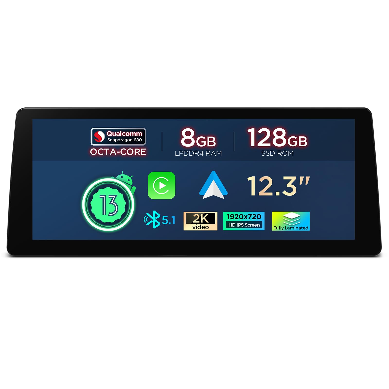 XTRONS 12.3 Inch Qualcomm Snapdragon 680 Android 14 Car Stereo for BMW E90/E91/E92/E93/M3 (2009-2012) CIC System, IPS Touch Screen 8+128GB Car Radio GPS Navigation Support DVR Backup Camera