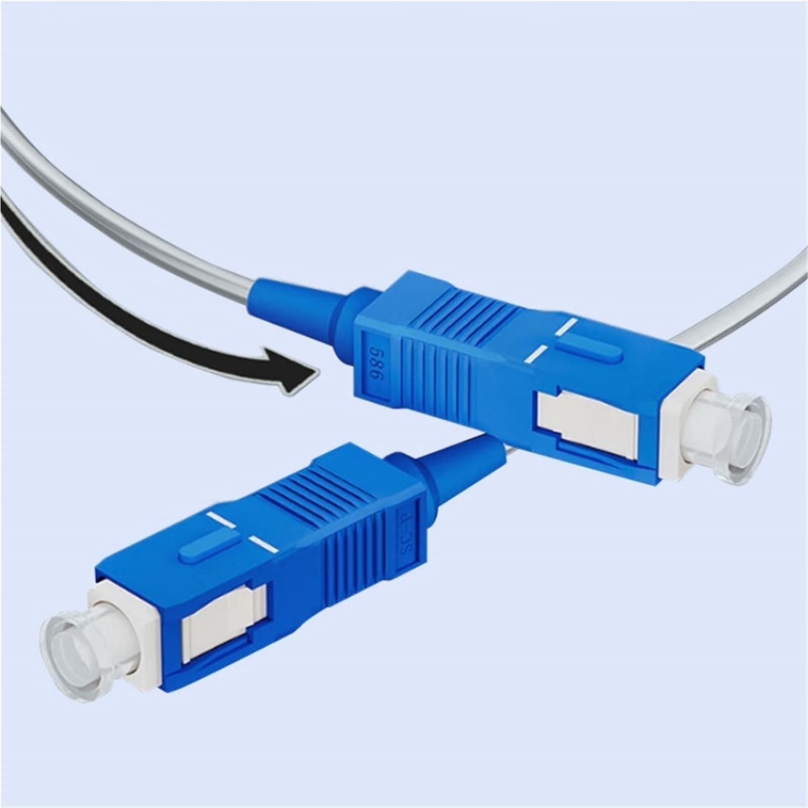 Cable de fibra óptica transparente para interiores, invisible, monomodo, de un solo núcleo, línea de extensión doméstica (60 m, 1 pieza con tambor)