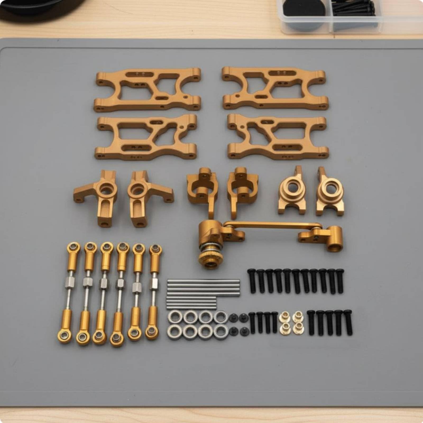 Milageto Kit de Mejora para Coche RC Piezas Accesorios Componentes Conjunto de Suspensión y Dirección en Metal para Wltoys 1/12 1/14 Aumenta Control y, Blue