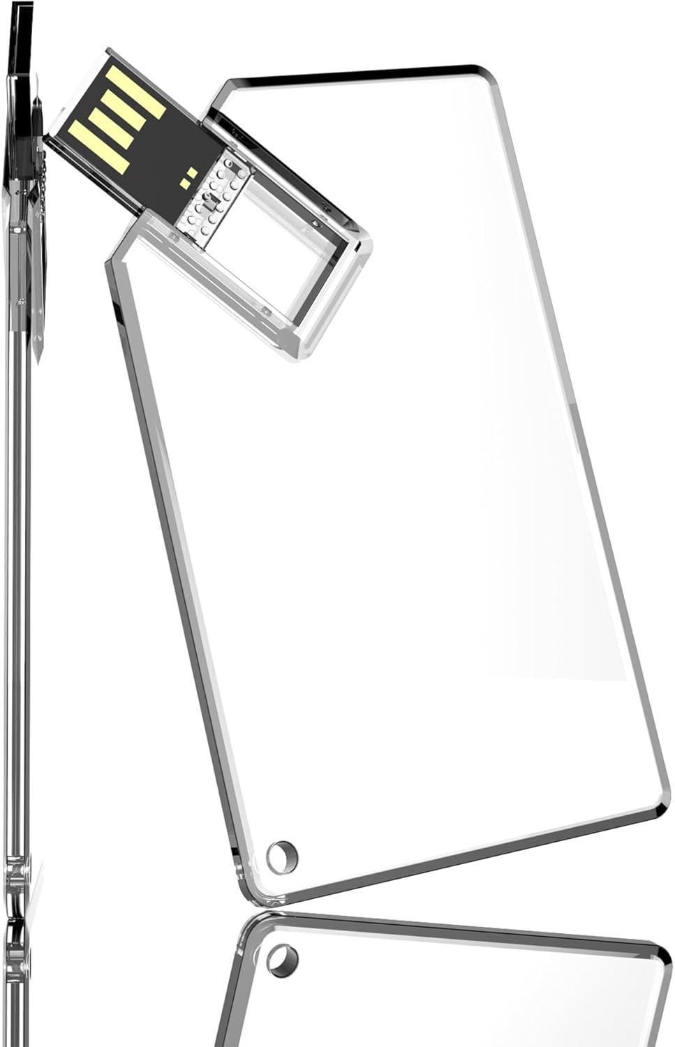 USB Drive, 64GB USB 2.0 Flash Drive, Novelty Transparent Credit Card