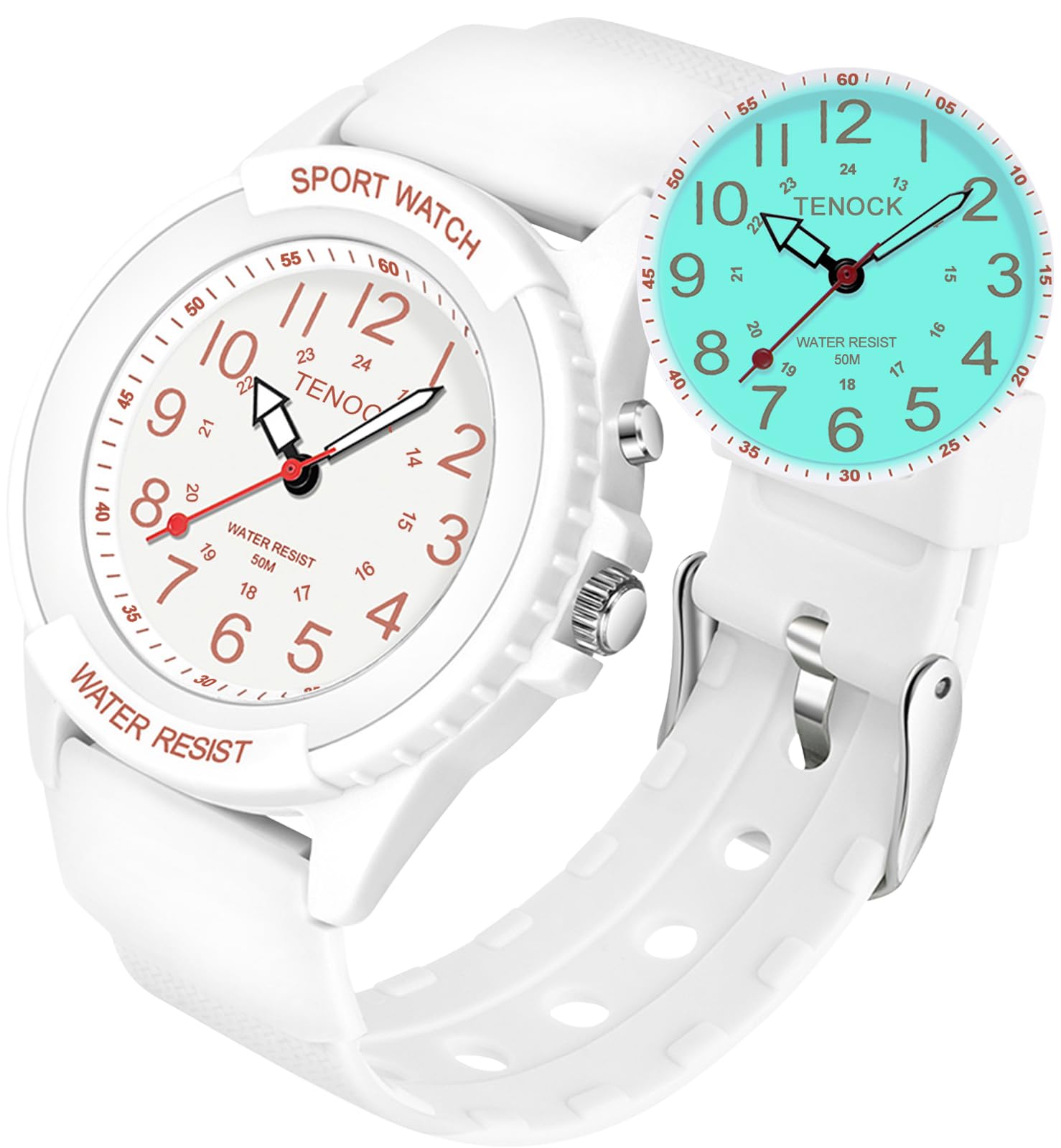 Waterproof Nurse Watch for Medical Professionals Students Women Men, Night Light, 12/24 Hour Military Time Easy to Read Dial, Second Hand Watch for Nursing Day Gifts