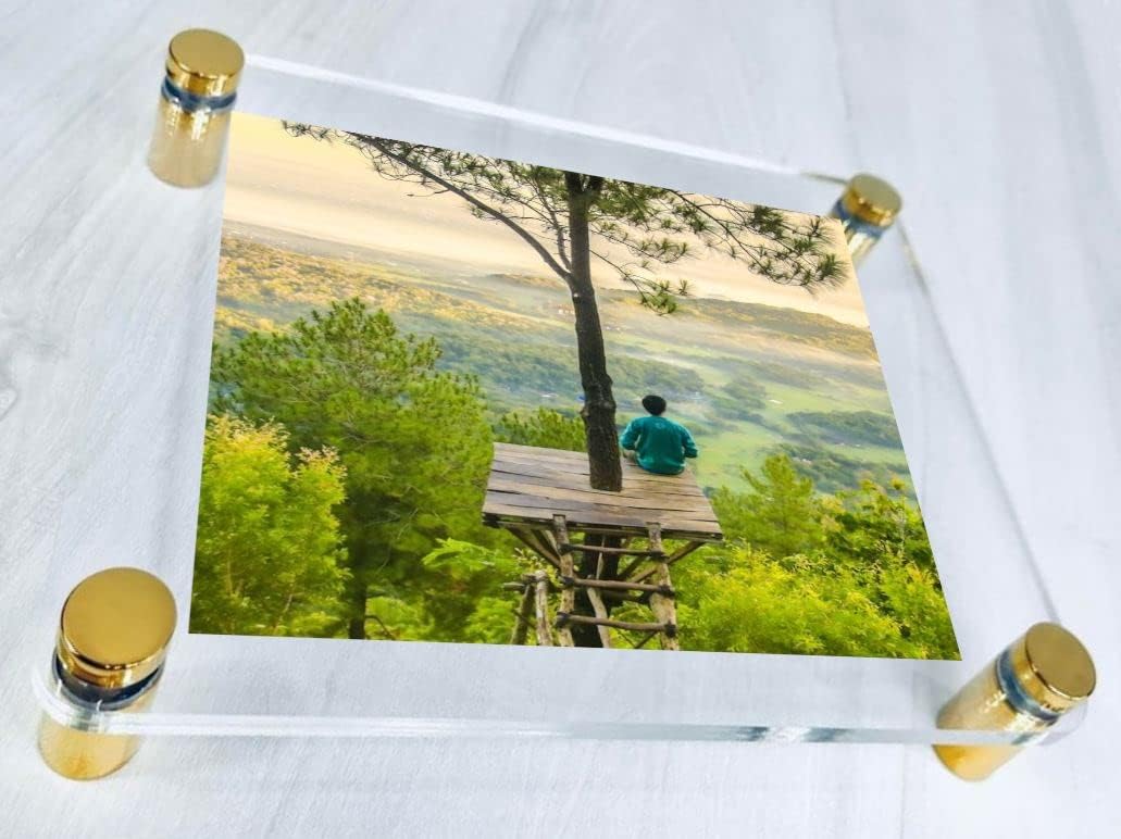 (8" x 8") Clear Acrylic Wall Mount Floating Picture Frame