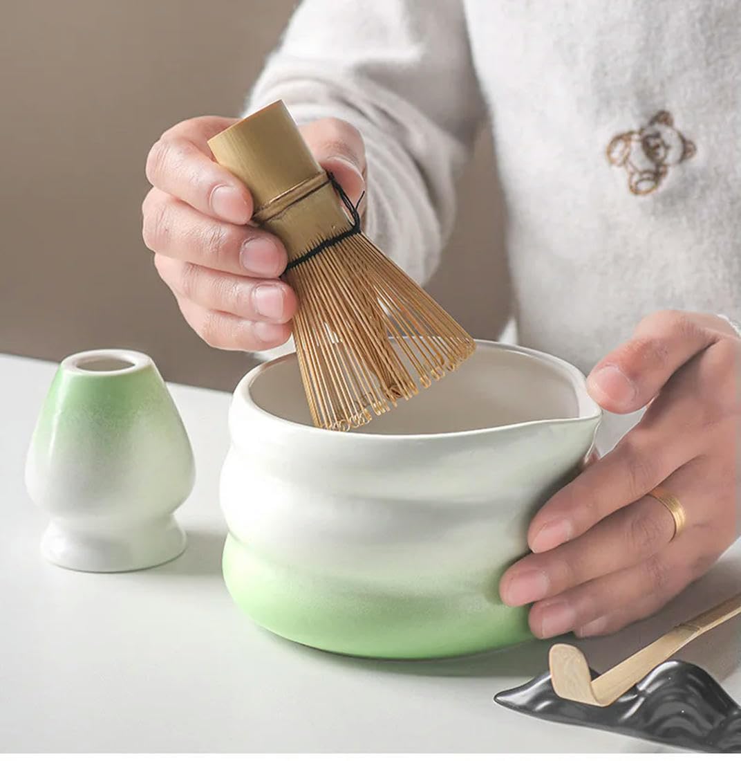 Japoński zestaw matcha z ceramiczną miską trzepaczką do matcha i łyżeczką do herbaty dla majsterkowiczów akcesoria do robienia herbaty