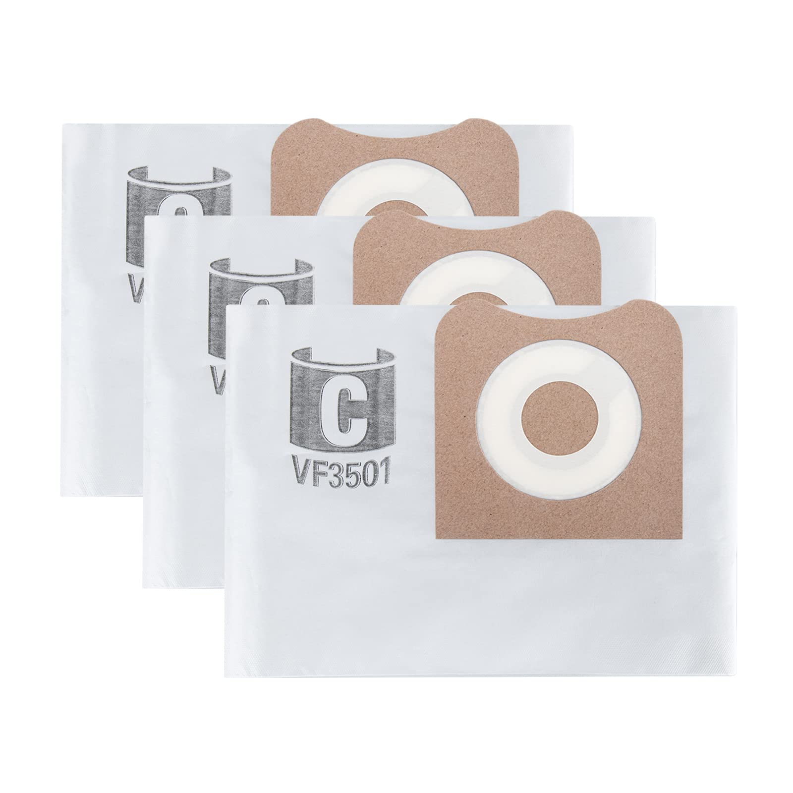 5 Pack Ridgid VF3501 Filter Bags, Compatible with Ridgid Shop Vac & Workshop 3-4.5 Gallon, Fine Dust Bags, Replacement Part# RIDGID VF3501 / WORKSHOP WS32045F