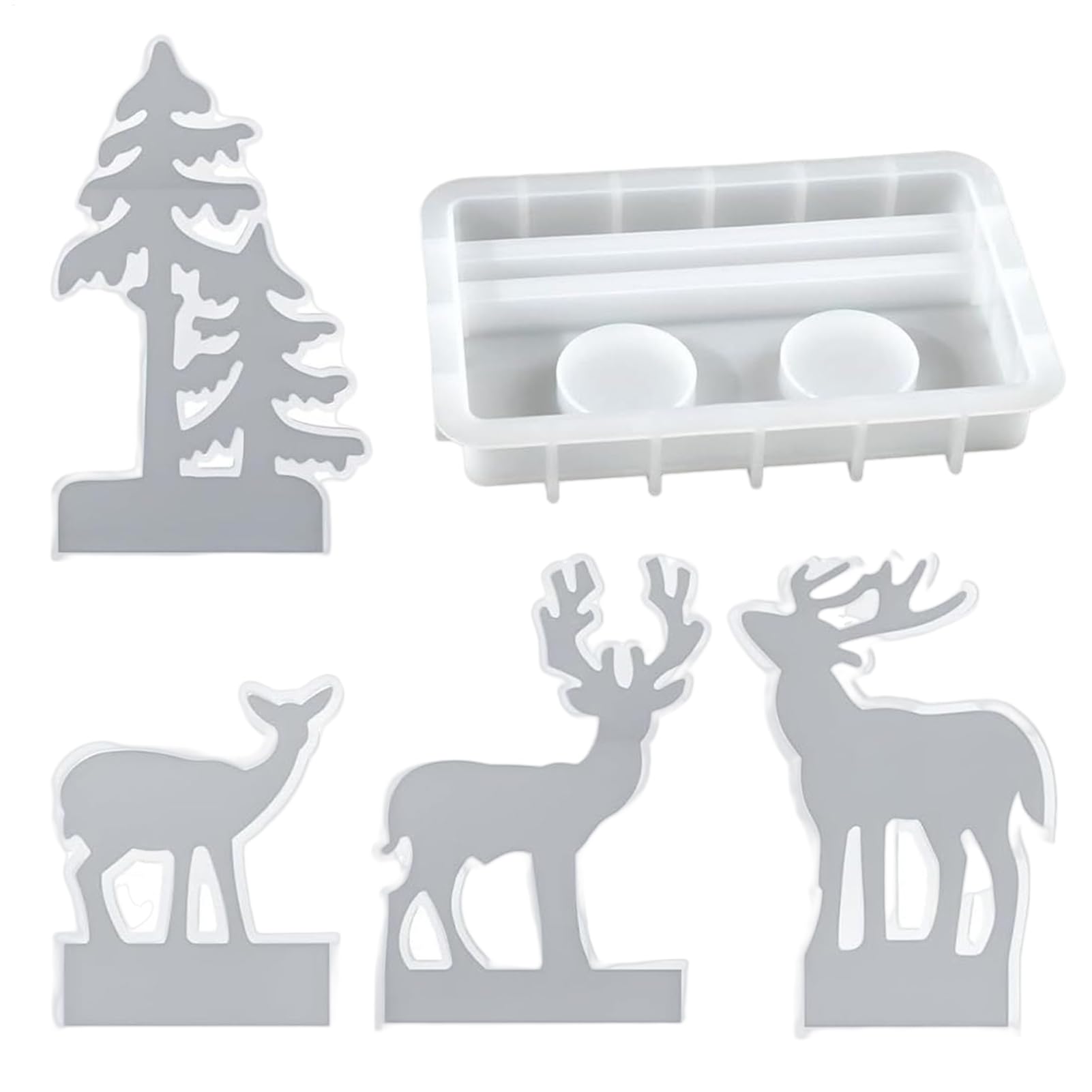 Silicona navideña para velas: crea alces y árboles de Navidad artesanales con este pack de 5