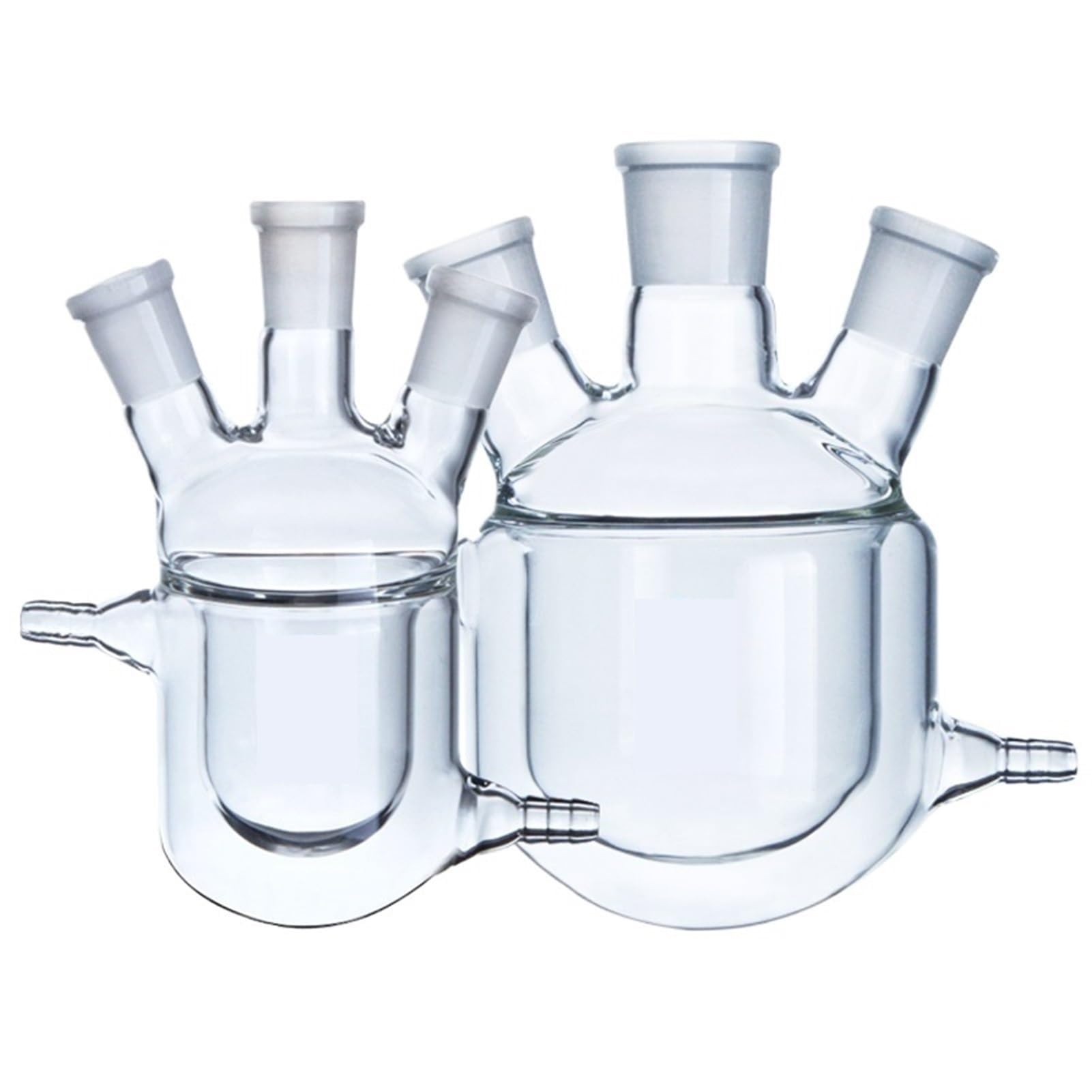 Matraz aforado de borosilicato, Frasco de reacción con camisa de tres cuellos Matraz de vidrio de borosilicato de pared gruesa Reactores de planta con camisa Reactor de laboratorio(150ml 19x19x19)