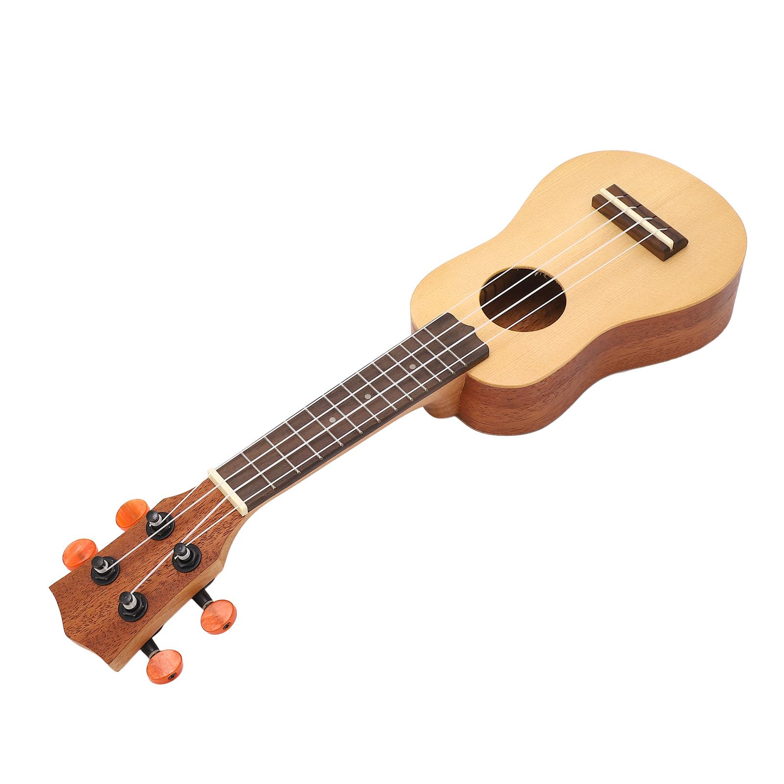 Ukulele in Legno di Abete Rosso da 16 Pollici, Ukulele da Concerto a 4 Corde con Suono Piacevole, Mini Strumento a Corde per Principianti e Professionisti