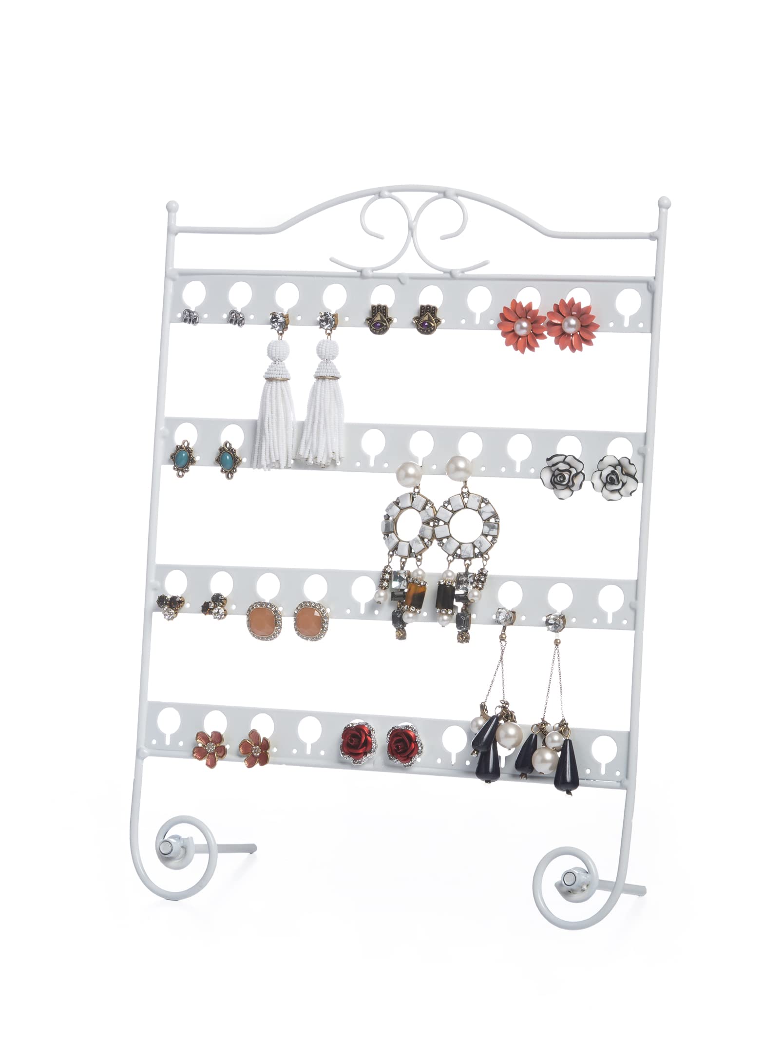 Mango Steam Earring & Jewelry Organizer with Classic Stand (White)