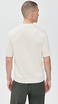 Norse Projects Men's Leif Cotton Linen Polo, Kit White, L at Norse Projects Men's Leif Cotton Linen Polo, Kit White, L at