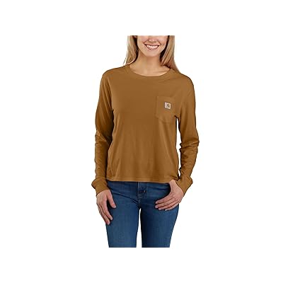 Carhartt Loose Fit Lightweight Long Sleeve Crew Neck Pocket T Shirt Women