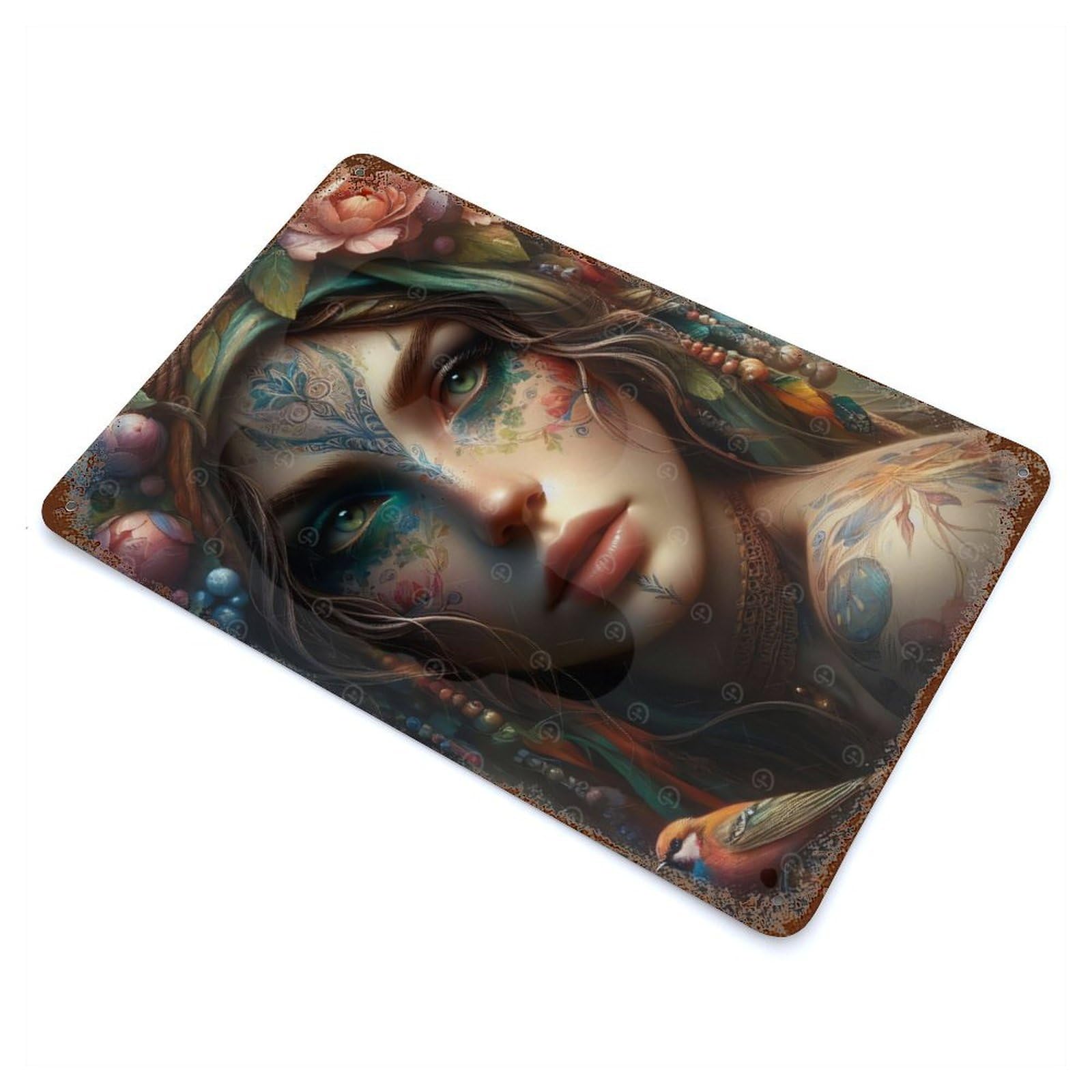 Fairy Forest Portrait Vintage Metal Tin Sign 11.8"x7.9", Ideal for Cafe, Home Bar And Lounge Decor