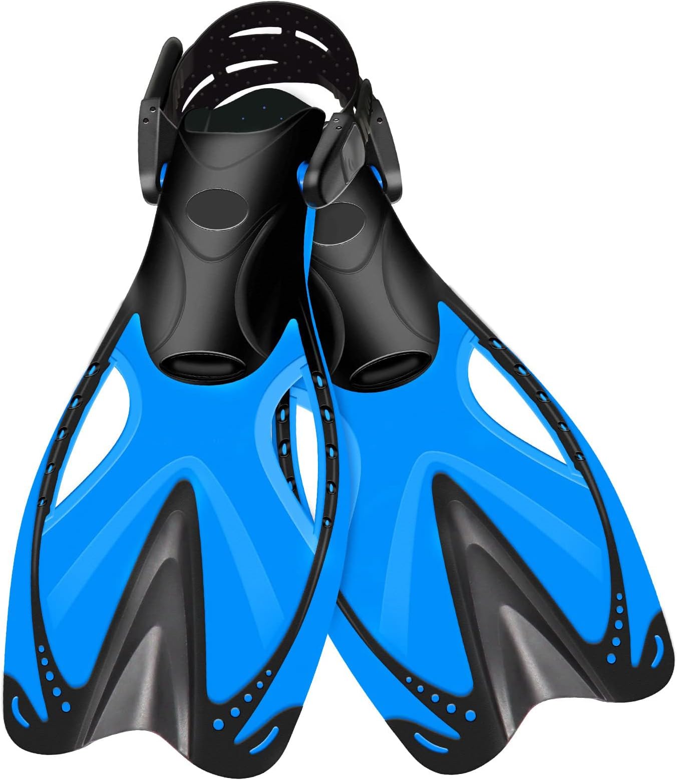 KASTWAVE Swim Fins Kids, Adjustable Short Flippers, Travel Size Diving Fins Scuba Fins, Youth Flippers for Swimming,Training and Snorkeling Beginners, Size Suitable for Children, Girls, Boys
