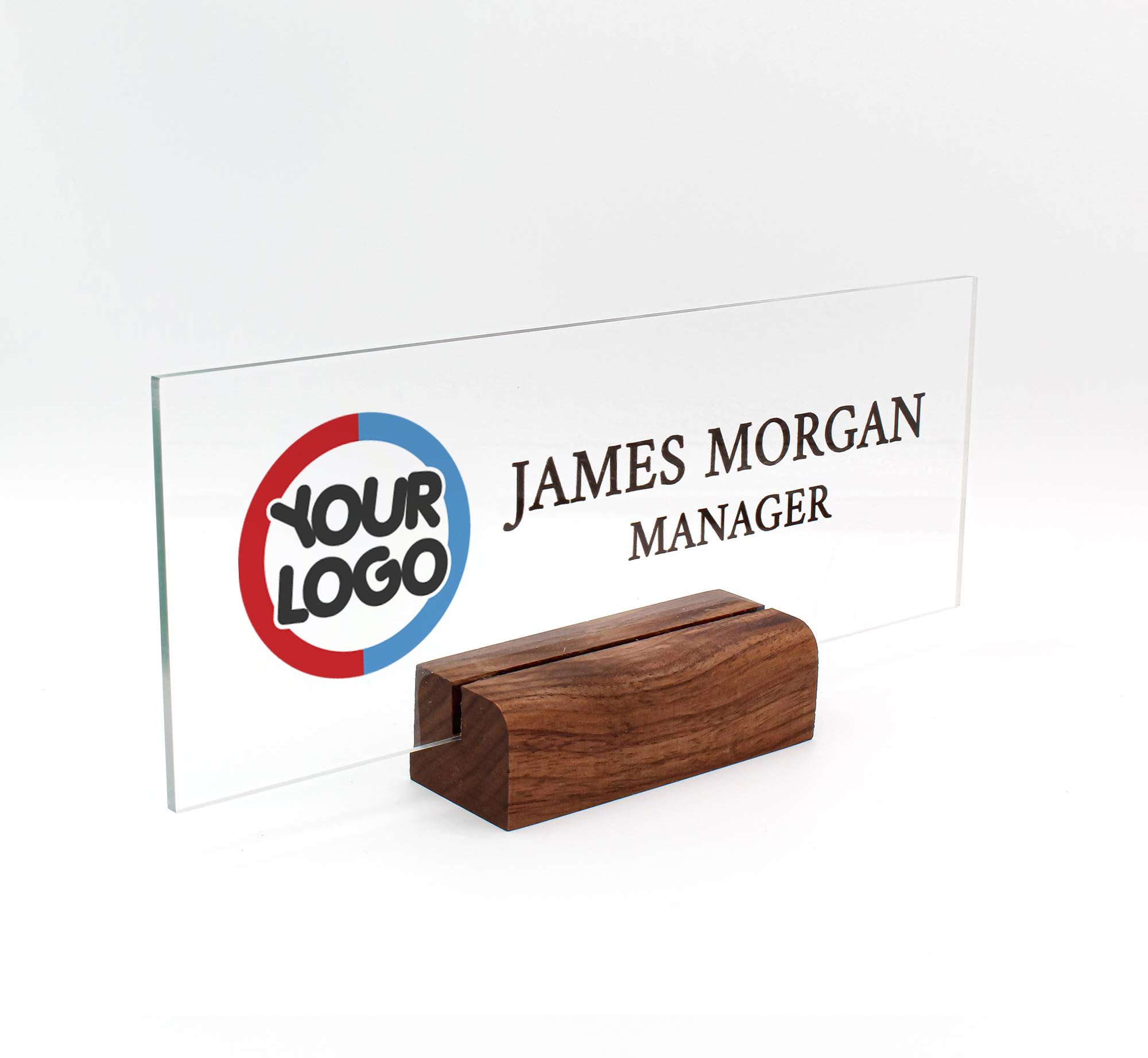 ARTSWAVE Desk Name Plate Personalized - Logo Custom Name Plate for Desk - Premium Personalized Desk Name Plates - Elegant Name Plate for Desk -