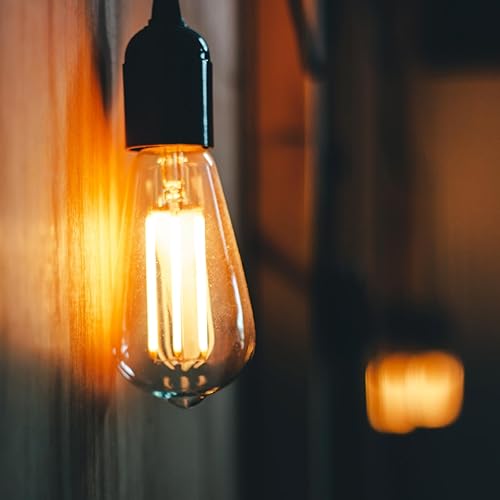 Miniatura 9 de DiCUNO ST64 Edison Bombilla LED equivalente a 60 W, 6 W, ámbar blanco 2200 K, regulable, bombillas LED vintage, 600 lúmenes, base media E26 con