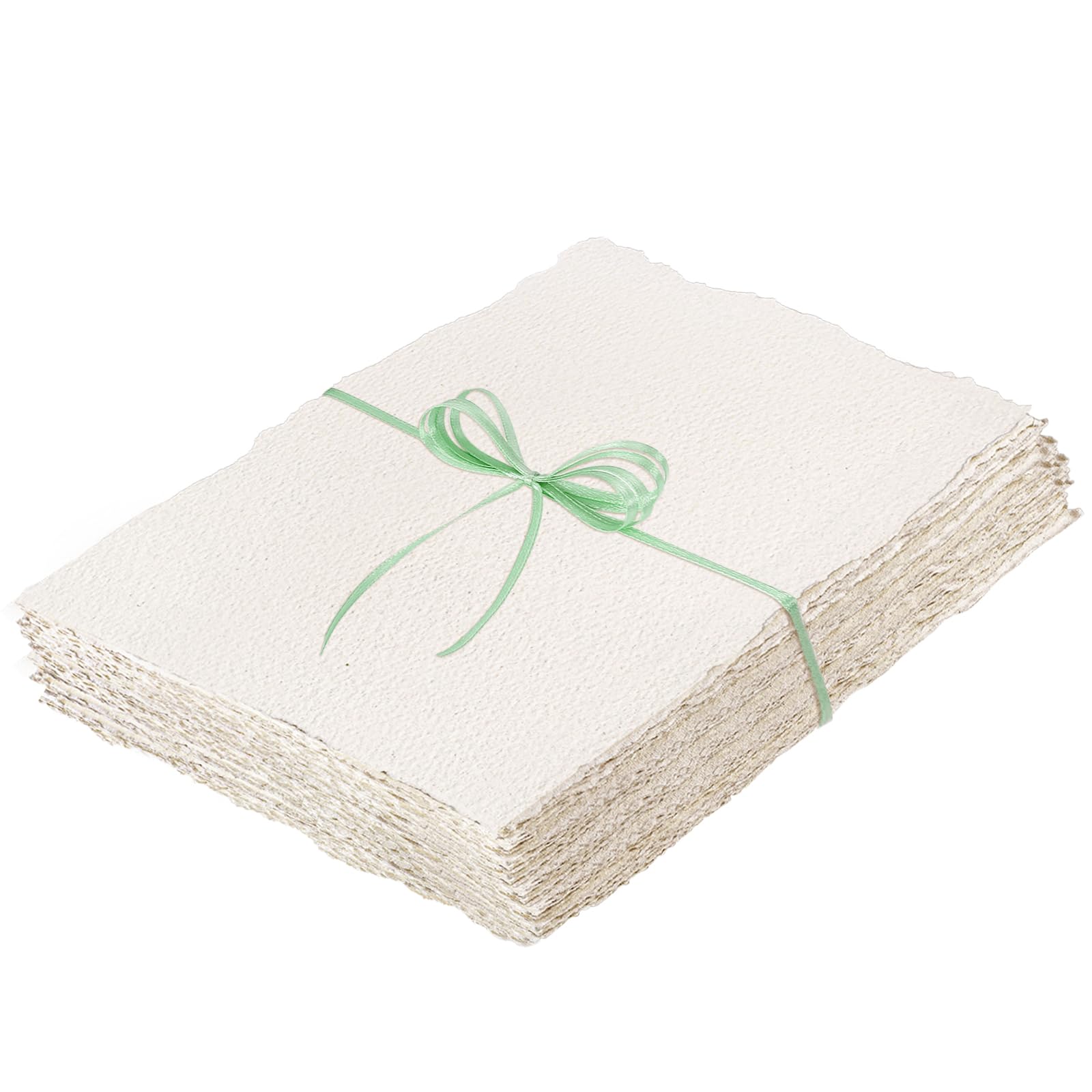 Watercolor Paper 8.5 x 11, 160 GSM Deckled Edge Handmade Paper, 50 Sheets
