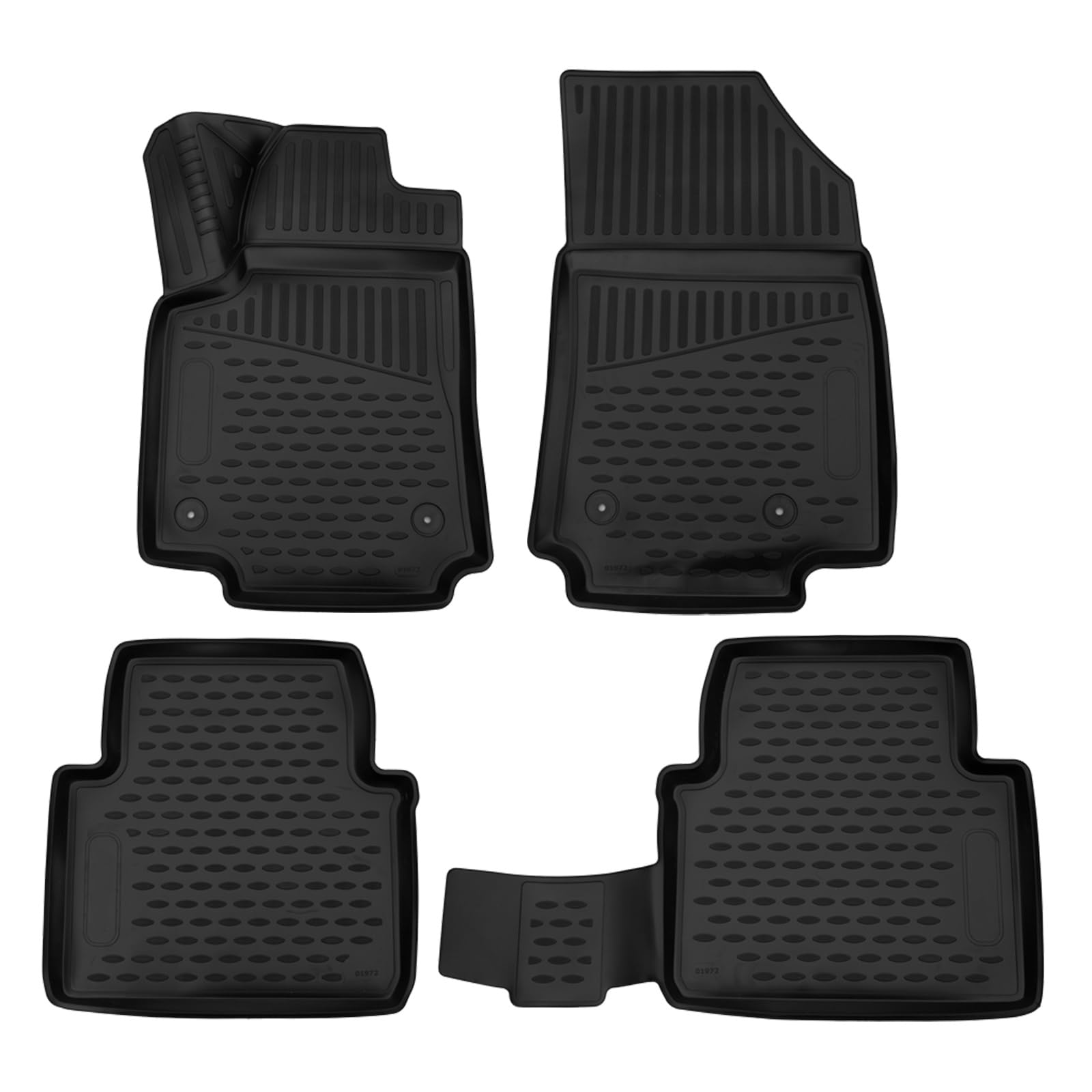 J&J AUTOMOTIVE Tappetini Auto in Gomma su Misura per Opel Crossland Dal 2017, Set da 4 Pezzi, 3D - con Bordo Alto, Antiscivolo, Inodore, Colore Nero, TPE