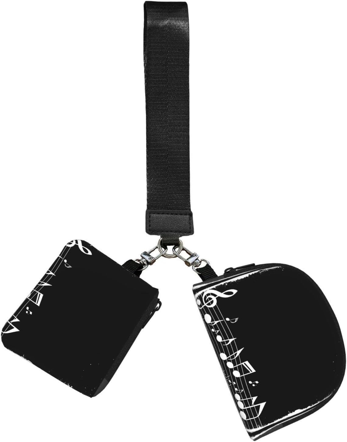 Music Notes1 Dual Pouch Keychain Wallet