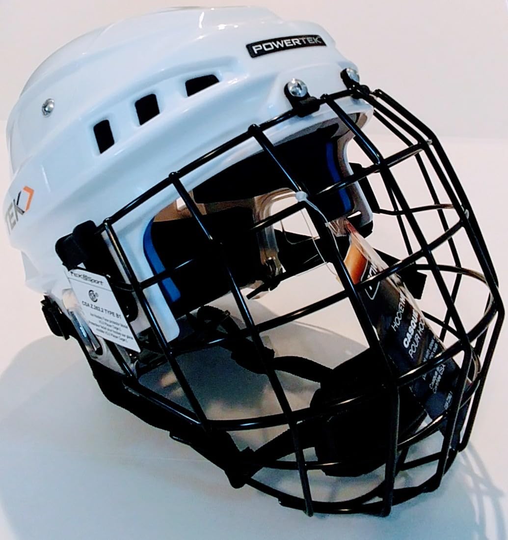V3.0 Hockey Player Helmet with cage - White (X-Large)