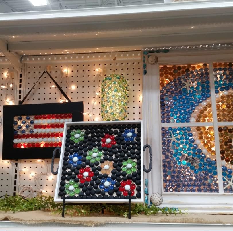 Miniatura 2 de Piedras de cristal de mármoles planos, piedras preciosas para jarrones, gemas planas para acuario, decoración floral de acuario, piedras de vidrio