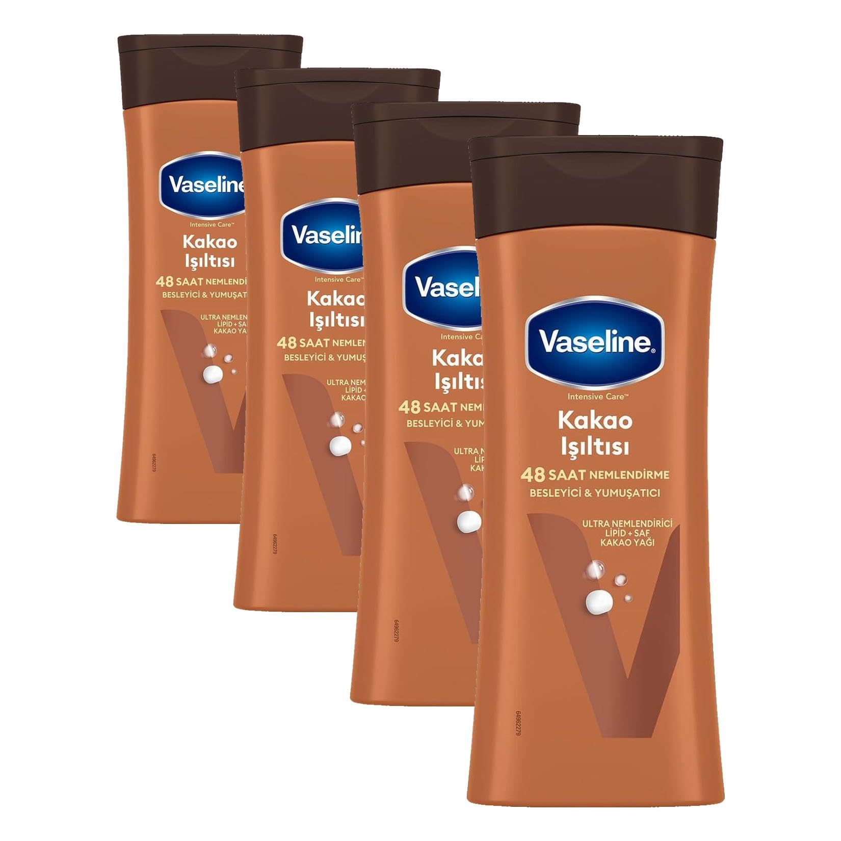 Vaseline Vücut Losyonu Kakao Işıltısı Parlaklığını Kaybetmiş ve Kuru Ciltler İçin 400 ml (4 paketi)