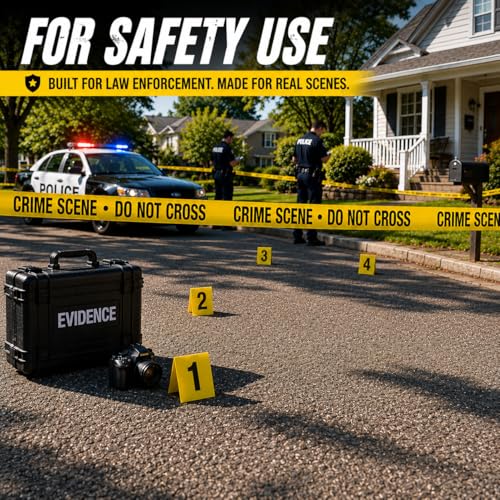 Image of ATERET Crime Scene Do Not Cross Tape 3 Pack 3 inch x 1000 feet, Hazard Safety Tape, Construction Tape for Danger /Hazardous Area, Ideal Use for Halloween Decorations, Party, Work-Site