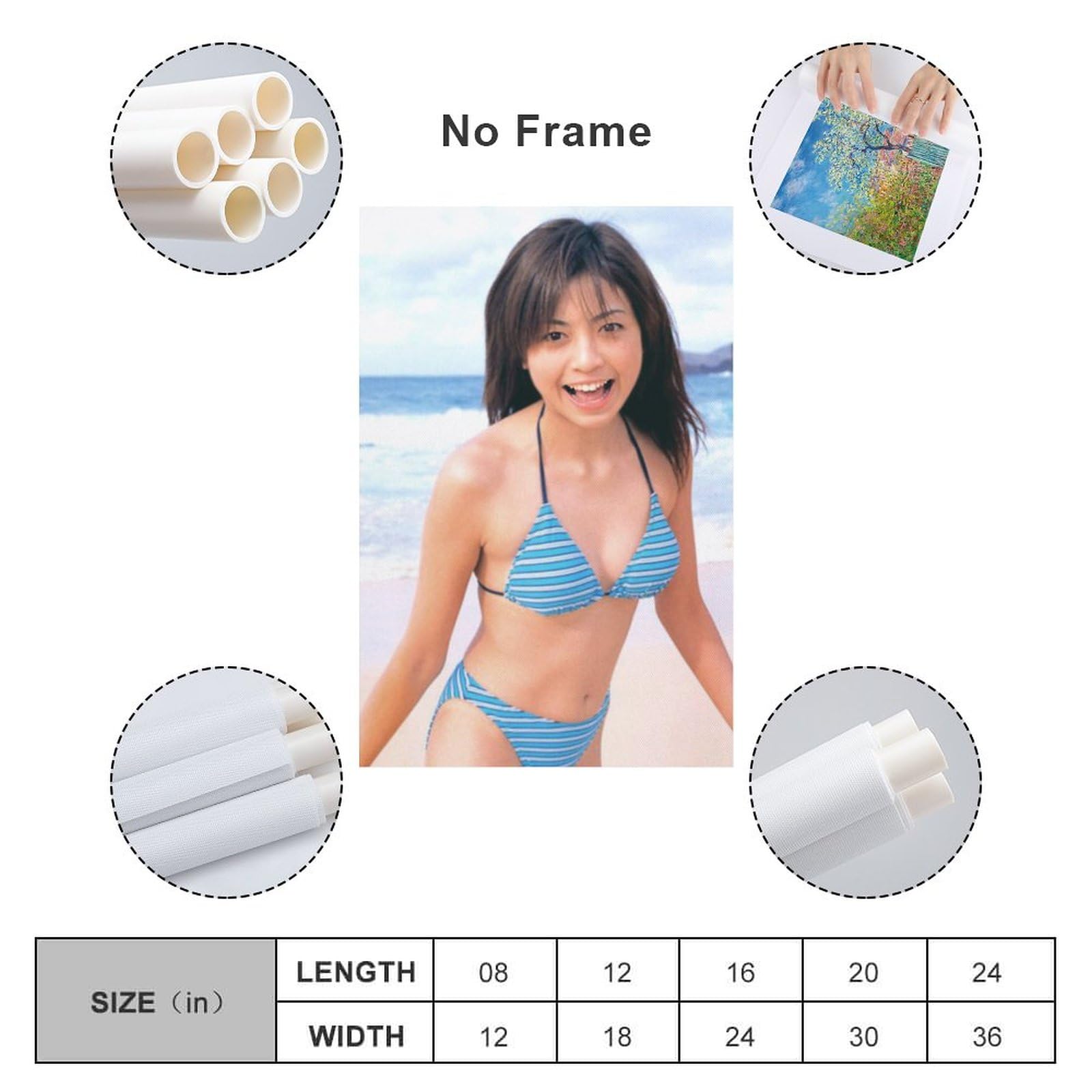 Amazon.co.jp: 片瀬那奈セクシービキニ写真ポスター絵画 キャンバス