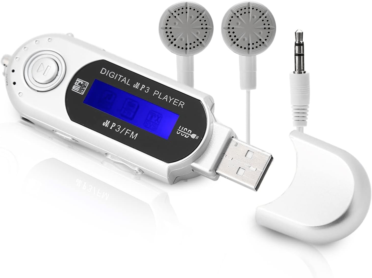 USB Stick Mp3 PlayerPortable USB 2.0 Music Player With LCD Screen&FM Radio Voice Recorder Small Memory Card (grey)