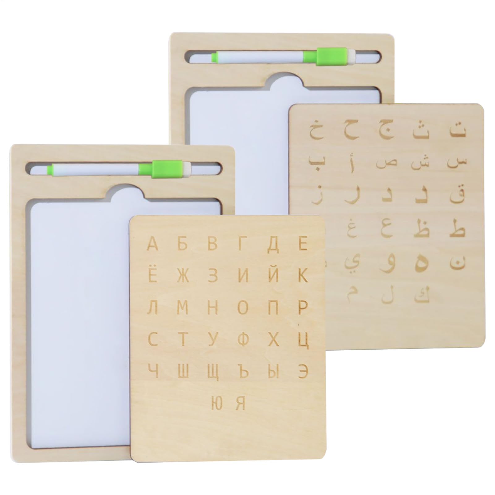 Arabic Russian Writing Tablet, Preschool Alphabet Learning Pad, Interactive Writing Toy, Educational Accessory with Reusable Vanish, Fun Drawing Tool for Boys Girls, for Children’s Day
