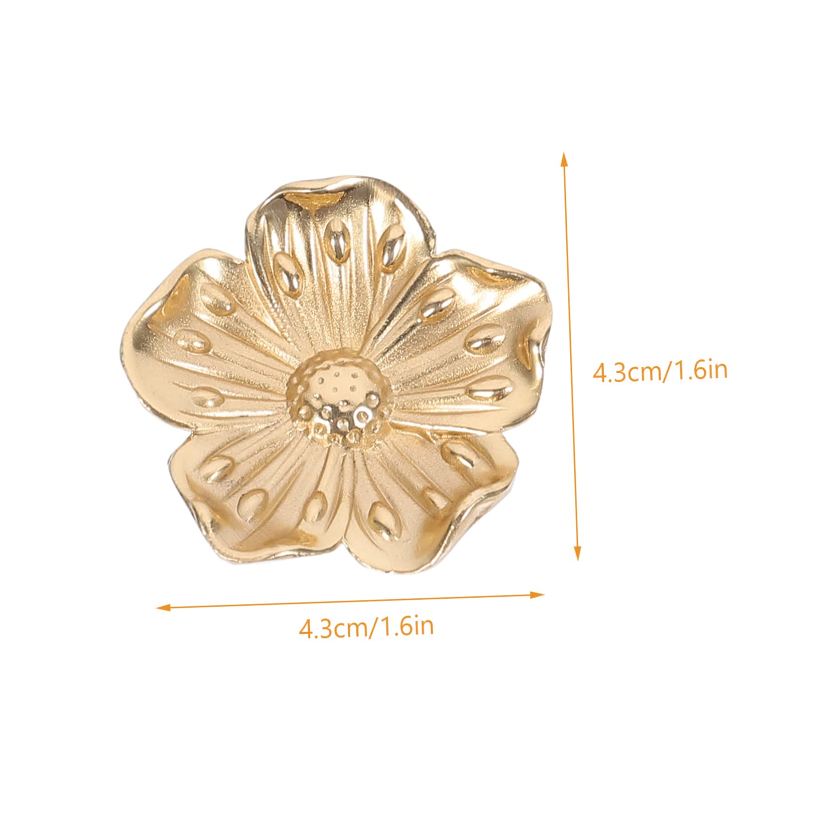 Pomello Decorativo in Ottone a Fiore per Cassetti e Mobili | Finitura Oro, Singolo Foro, Stile Europeo Retrò, per Bagno e Ufficio, Forma Elegante e Delicata