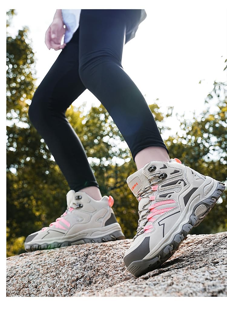Hhhchpm Women's Hiking Shoes, Outdoor Hiking Boots, Breathable Mesh Lining, TPR Outsole, EVA Insole (Pink,9)
