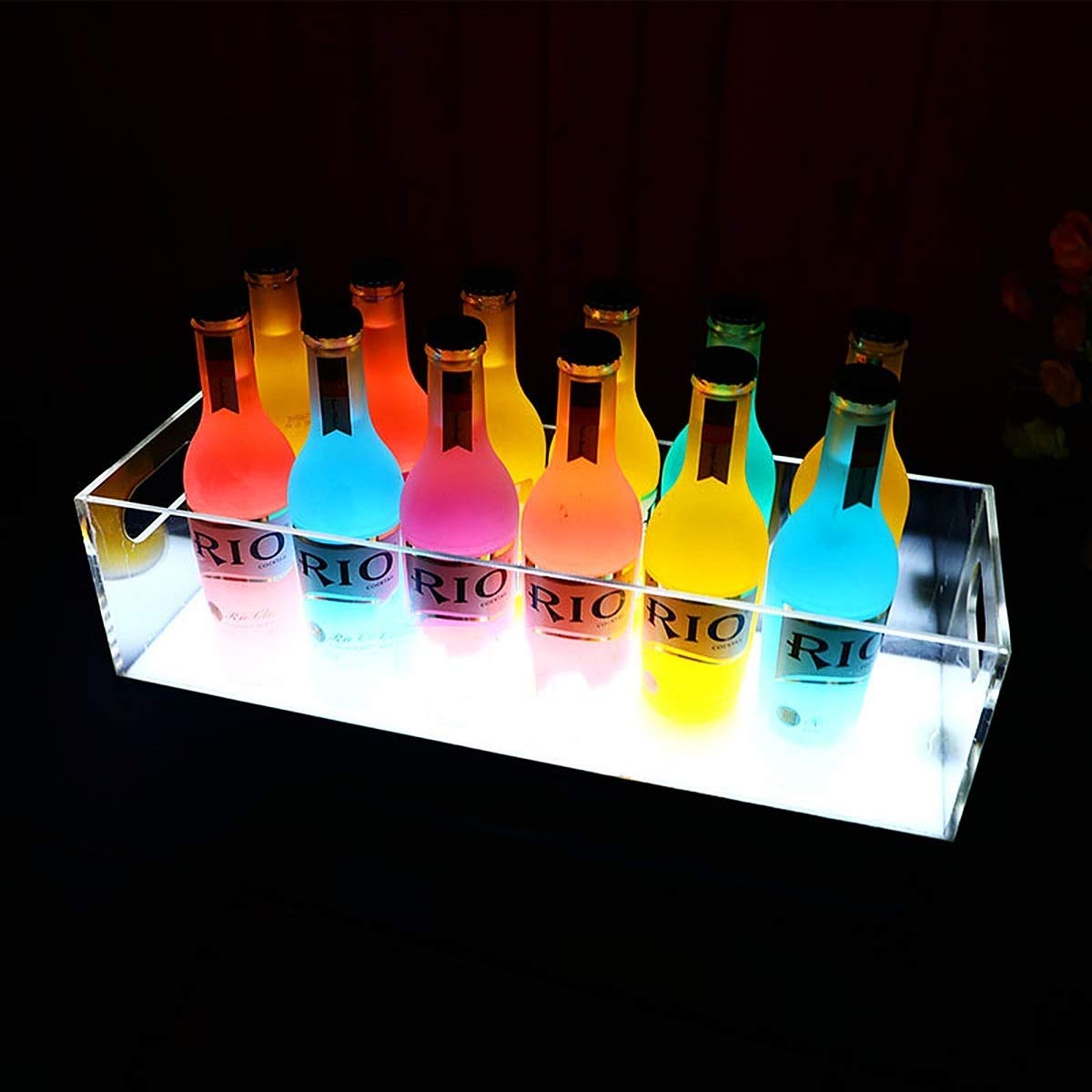 Eiskübel Eiskühler EIS Eimer Sektkühler LED Eiskübel LED Kühler Eimer Leuchten Großer Isolierbehälter, Rechteckiger Wiederaufladbarer Weinkühler Bis Zu 12 Oder 24 Weine Für KTV Party Bar Home Wedding