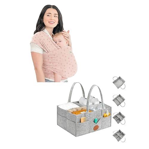 KeaBabies Portabebés y organizador de pañales para bebé, todo en 1, original transpirable, portabebés manos libres, organizador grande para bebé